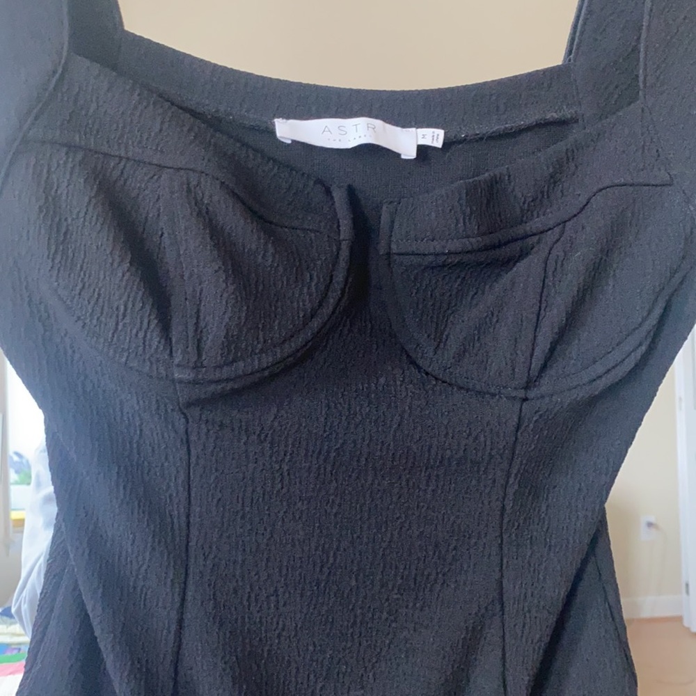 Astr the label black bustier bodysuit